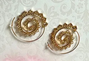 Spiral Hoop Earrings (207) Gold thumbnail 1