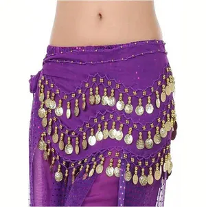 Purple Belly Dance Hip Scarf thumbnail 1