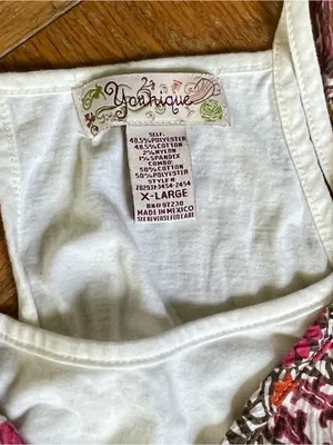 VTG Y2K Younique Babydoll Tank Top ~ Layered Look Geometric pattern ~ Size XL thumbnail 3