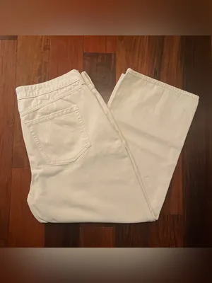 Hollister Women’s Cream Ultra High-rise Baggy Denim Jeans - Short Length thumbnail 7