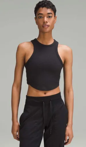 Lululemon Hold Tight Cropped Tank Top Size 12 NWT Black. thumbnail 1