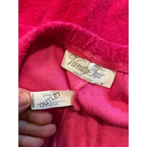 Vintage Vanity Fair Pink Terry Cloth Lounge Set Shorts Top Made in USA Medium thumbnail 6