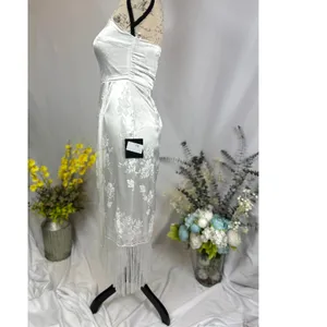 Lulu's On the Dance floor White Jacquard Fringe One-Shoulder Midi Dress XS thumbnail 8