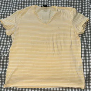 Ralph Lauren Sport Yellow Striped V-Neck Shirt thumbnail 1