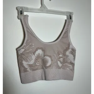 Aerie OFFLINE‎ Seamless Blush Pink Floral Sports Bra Size M thumbnail 2