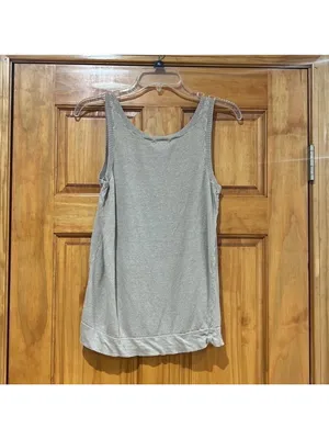Banana Republic Tan Sleeveless Knit Tank Top Small thumbnail 3