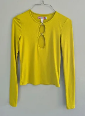 Urban Outfitters Keyhole trendy y2k going out rave festival Ribbed Top Small thumbnail 1