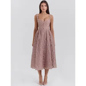 House of CB Lovely French Rose Jacquard Sweetheart Neckline Midi Dress S thumbnail 7