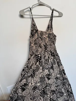 Free People Black Bohemian Maxi Dress with Spaghetti Straps thumbnail 3
