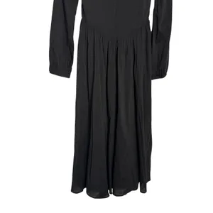 Reformation Oria Organic Cotton Long Sleeve Shirred V-Waist Scoop Midi Dress 0 thumbnail 14