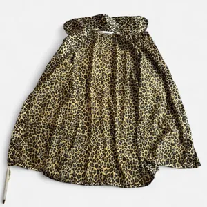 Victoria's Secret Women's Pajama Top S Leopard Print Satin-Like Black Tan thumbnail 5