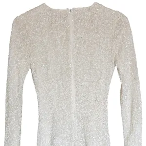 Retrofête Nikki Sequin Dress in White‎ Size XS Bridal Long Sleeve Mini thumbnail 10