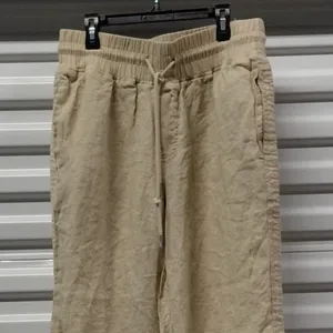 Quince Women 100% European Linen Pants Size Medium Flax Wide Leg Vacation Travel thumbnail 5