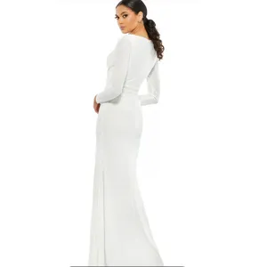 Ieena By Mac Duggal Style‎ No. 26554 White Size 10 Maxi thumbnail 2