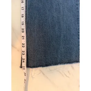 Frye Blue High Rise Wide Leg Raw Hem Denim Jeans Size 31 Med Wash Patch Pocket thumbnail 11