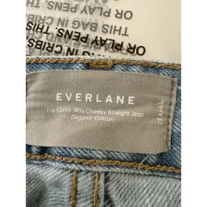 Everlane Jeans Womens 27 Blue Crop The Curvy 90s Cheeky Straight‎ Organic Cotton thumbnail 4