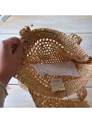 A New Day NWT Women's Large Woven Straw Tote Bag thumbnail 7