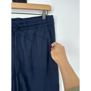 Lands End Pants Womens M Navy Blue Sport Knit Wide Leg Sweatpants Lounge Active‎ thumbnail 2