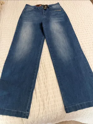 Ed Hardy Wide Leg High Rise Denim Jeans in Medium Blue thumbnail 1