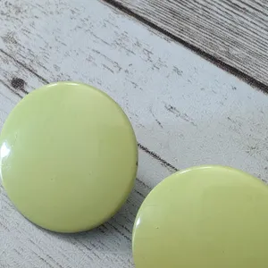 Vintage Clip On Earrings Retro Yellow/Green Circle 1" thumbnail 3