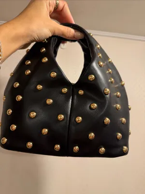 NWOT Dolce Vita Dahlia Studded Hobo HandBag Black Stella with Gold Accents thumbnail 7