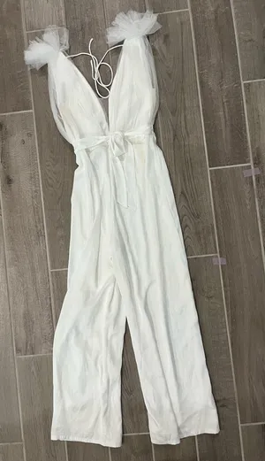Aakaa White Tulle Jumpsuit thumbnail 5