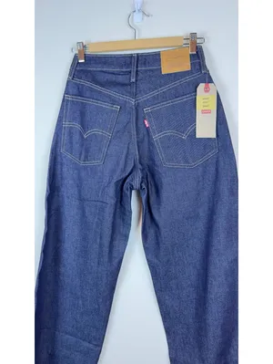 Levi’s Premium Baggy Dad Barrel Jeans Women 25x32 Dark Wash NWT 100% Cotton thumbnail 11