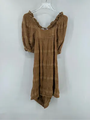 Free People Bask‎ In The Sun Tunic Dress Endless Summer Puff Sleeve Babydoll Xs thumbnail 2