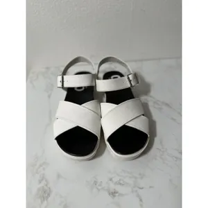 Circus by Sam Edelman Sandals Womens 9 White Cross Strap Platform Lug Sole thumbnail 3