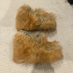 Rave Azalea Wang Jaeke Faux Fox Fur Wedges in Brown thumbnail 3