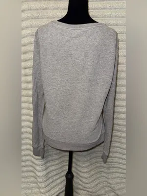Hollister Gray Quilted Panel Sweater Size L Fits M thumbnail 3