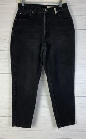 Vintage Sasson mom tapered jeans black high waisted womens size 11-12 (30X26) thumbnail 1