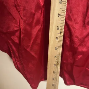 VTG 90s VICTORIAS SECRET Satin NIGHT SHIRT Nightgown Gold Label red‎ pjs sz P/S thumbnail 7