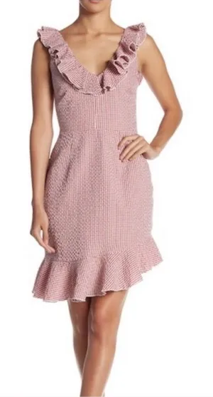 WAYF Gingham Ruffle Hem Mini Dress Medium Cottagecore Summer Picnic NWOT thumbnail 1