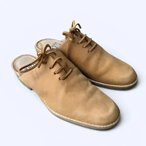 Vintage 90s Mixed Blues Charlene Tan Leather Lace-Up Mule Clogs Women’s Size 7.5 thumbnail 10