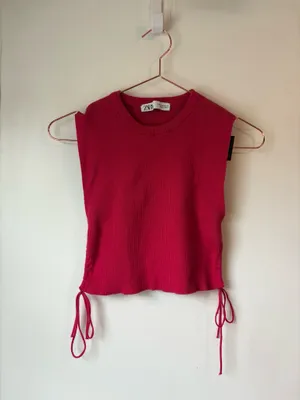 Zara Pink Sleeveless Ribbed Crop Top thumbnail 3