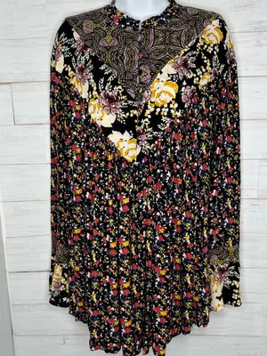 Free People Wildflower Fields Tunic Size Small Flowy Relaxed Fit Multicolor thumbnail 2
