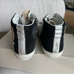 Golden Goose Slide Mid Top Mids Slides Glitter Leather Sneakers NIB thumbnail 5