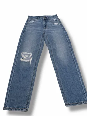 American Eagle High-Waisted Distressed Straight Leg Jeans Size 00‎ Short thumbnail 2