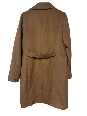 White House black market Womens Camel Long Wool-Blend Moto Coat thumbnail 6