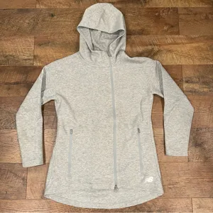 New Balance 247 Sport Full Zip Hoodie Women's Offset Zip Extended Length thumbnail 2