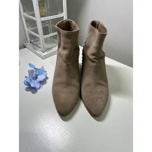 Steve Madden Jillian Taupe Suede Studded Block Heel Ankle Boots Womens 7M‎ boho thumbnail 3