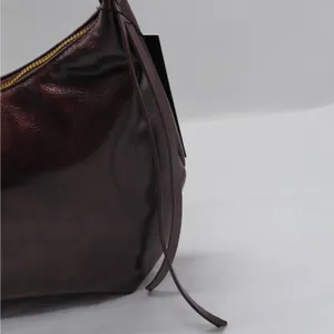 Olivia & Kate Womens Shoulder Bag Brown Vegan Leather Slouch Hobo Purse Travel thumbnail 5
