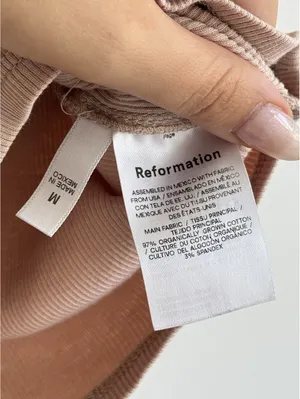 Reformation Ribbed Organic Cotton Baby Tee Blush Pink Short Sleeve Top thumbnail 4
