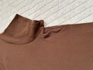 Vtg Y2K 90’s Mossimo 100% cotton Brown baby ringer T-shirt large minimalist thumbnail 8