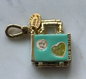 NWOT Juicy couture Gold and Turquoise World Traveller Charm thumbnail 1