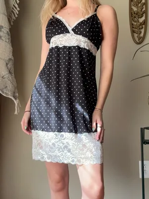 Black and White Polkadot Lingerie Dress thumbnail 6
