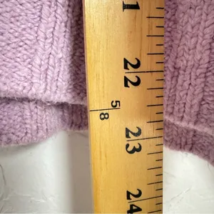 Pilcro Purple Balloon Sleeve Fluffy Sweater V Neck Womens M Oversized Boho Fall thumbnail 10
