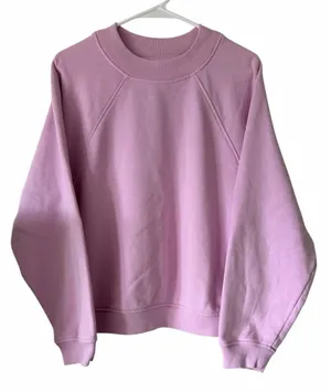 Aloha Island ALO Yoga Heavy Weight Free Time Crew Neck Pullover Sugarplum Pink Women's Small? thumbnail 1