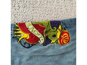 American Republic Y2K Embroidered Love Skull Flare Bootcut Jeans Women's 26 thumbnail 5
